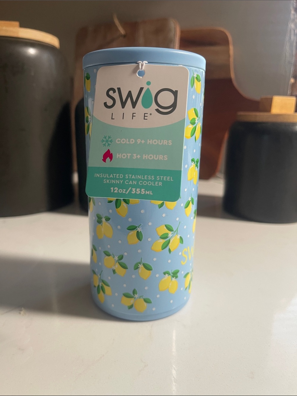 Swig 12oz can cooler.